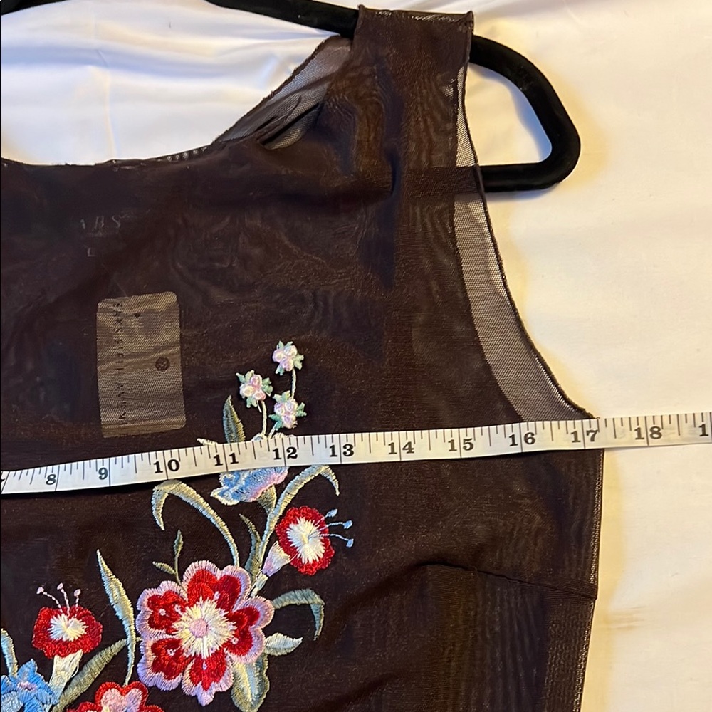 ABS Allen Studio Vintage Y2K Floral Layered Embroidered Dress L NWT Dark Fairy - Picture 8 of 13